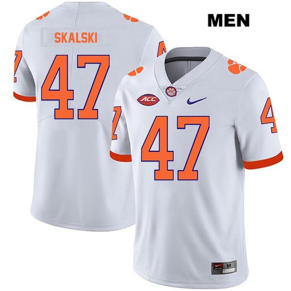 Men's Clemson Tigers #47 James Skalski Stitched White Legend Authentic Nike NCAA College Football Jersey UAR6346OP